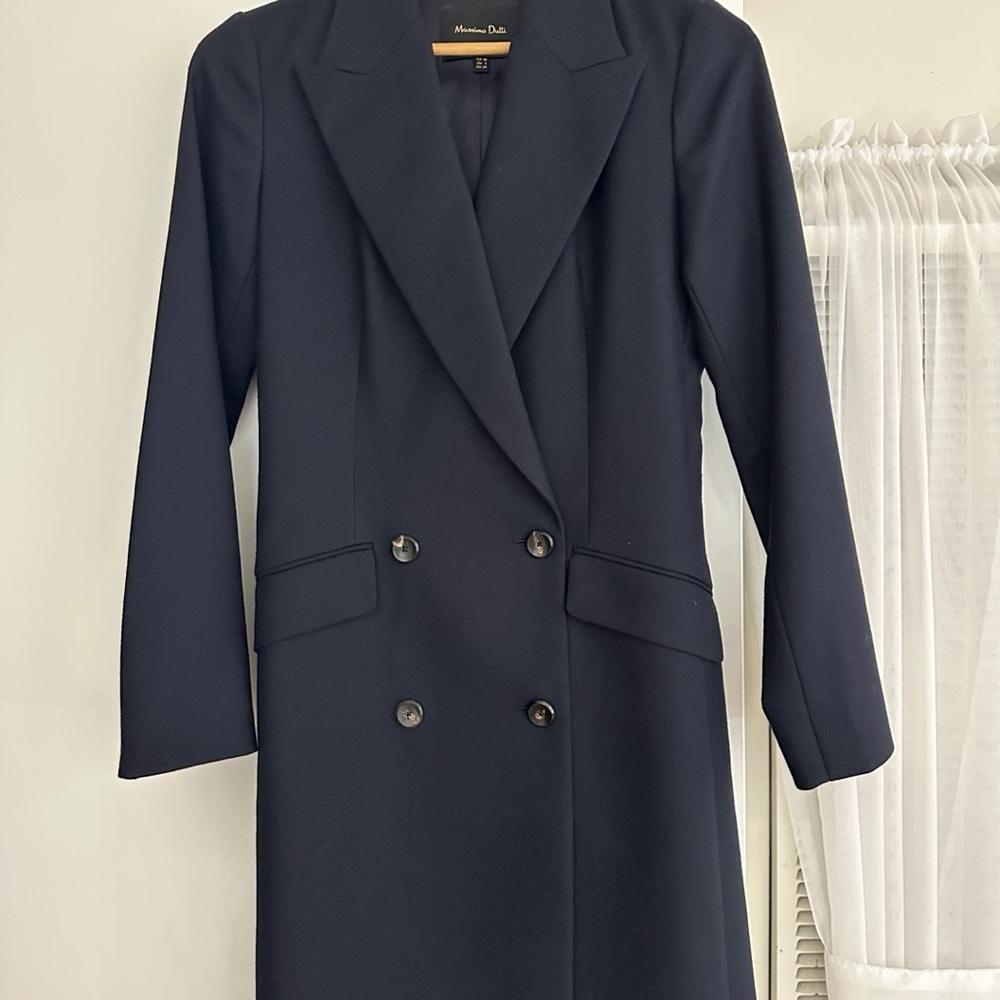 Massimo Dutti Women's navy blazer dress